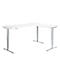 Winkelschreibtisch AERO FLEX, elektrisch höhenverstellbar, 90° Winkel, T-Fuß, B 2000 x T 1600 mm, weiß/weißalu + Memorypanel
