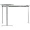 Winkelschreibtisch AERO FLEX, elektrisch höhenverstellbar, 90° Winkel, T-Fuß, B 2000 x T 2000 mm, lichtgrau/weißalu + Memorypanel