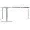 Winkelschreibtisch AERO FLEX, elektrisch höhenverstellbar, 90° Winkel, T-Fuß, B 2000 x T 2000 mm, lichtgrau/weißalu + Memorypanel