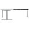 Winkelschreibtisch AERO FLEX, elektrisch höhenverstellbar, 90° Winkel, T-Fuß, B 2000 x T 2000 mm, lichtgrau/weißalu + Memorypanel