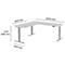 Winkelschreibtisch AERO FLEX, elektrisch höhenverstellbar, 90° Winkel, T-Fuß, B 2000 x T 2000 mm, lichtgrau/weißalu + Memorypanel
