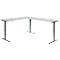 Winkelschreibtisch AERO FLEX, elektrisch höhenverstellbar, 90° Winkel, T-Fuß, B 2000 x T 2400 mm, lichtgrau/anthrazit + Memorypanel