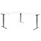 Winkelschreibtisch AERO FLEX, elektrisch höhenverstellbar, 90° Winkel, T-Fuß, B 2000 x T 2400 mm, weiß/anthrazit + Memorypanel