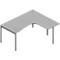 Winkelschreibtisch ARLON-OFFICE, 4-Fuß, Ansatz links, B 1600 x T 1200 x H 730 mm, lichtgrau
