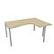 Winkelschreibtisch ARLON-OFFICE, 4-Fuß, Ansatz rechts, B 1600 x T 1200 x H 730 mm, Eiche-Dekor