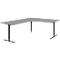 Winkelschreibtisch BARI 90°, T-Fuß, Freiformtisch, Winkel links, B 1800 x T 1000/800 x H 680-820 mm, mittelgrau/anthrazit