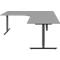 Winkelschreibtisch BARI 90°, T-Fuß, Freiformtisch, Winkel rechts, B 1800 x T 1000/800 x H 680-820 mm, mittelgrau/anthrazit