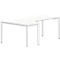Winkelschreibtisch BEXXSTAR, Quadratrohrfuß, Ansatz links, B 2000 x T 800/1200 x H 740 mm, weiß