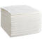 A stack of white napkins, folded and stacked. The surface has a fine texture.