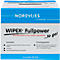 Witte doos met blauw deksel. Opschrift: WIPEX Fullpower, hygiënische doekjes. Voordelen en toepassingsgebieden worden tekstueel vermeld.