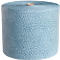 Blue cleaning roll paper. The roll is printed with small, dark blue arrow patterns.