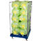 Roll container filled with green salads in foil. The container is on castors.