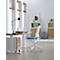 WithMe bureaustoel, met armleuningen, auto-synchroon mechanisme, vlakke zitting, geperforeerde kunststof rugleuning, afneembare bekleding, lichtgrijs/lichtblauw