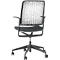 WithMe bureaustoel, met armleuningen, auto-synchroon mechanisme, vlakke zitting, geperforeerde kunststof rugleuning, afneembare bekleding, zwart