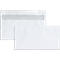 Witte enveloppen, 110 x 220 mm (DL) zonder venster, zelfklevend, pak van 25 stuks