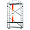 A scaffold with a 2-meter high marking.