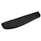 Black, ergonomic wrist rest with rounded edges.