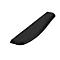 A black ergonomic wrist rest with rounded edges, set against a white backdrop.