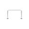 Metal bicycle rack, silver colored, isolated on white background.