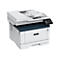 WeiÃŸ-blauer Xerox-Multifunktionsdrucker. Auf dem Bedienfeld werden Symbole angezeigt.