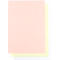 Pink and yellow sheets of paper lying on top of each other. A white border is visible.