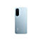Hellblaues Smartphone von hinten. Oben links zwei Kameras und der Schriftzug "13MP AI CAMERA". Der Name "Redmi" ist unten vertikal.