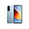 Hellblaues Smartphone von Redmi, Rückseite und Display sichtbar. Auf der Rückseite 2 Kameras und das Redmi Logo.