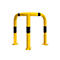 Yellow impact protection with black stripes, isolated.