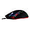 Schwarze Gaming-Maus mit roten und grünen LED-Lichtern. Auf der Seite steht der Name "PRIMER".