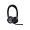Drahtloses, schwarzes Headset mit Ohrmuscheln, Mikrofon und Bügel; Marke Yealink. Auf weißem Hintergrund.