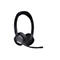 Schwarzes Yealink Headset mit Mikrofonarm vor weißem Hintergrund.