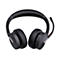 Schwarzes Wireless-Headset mit Kopfbügel, weichen Ohrpolstern und schwenkbarem Mikrofonarm vor weißem Hintergrund.