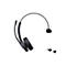 Schwarzes Headset mit Mikrofon und USB-Adapter, vor weißem Hintergrund. Das Headset hat ein Kopfband und einen drehbaren Mikrofonarm.