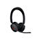 Schwarzes Headset mit Mikrofon auf weißem Hintergrund. Runde Ohrmuscheln, verstellbarer Bügel, Bedienelemente und roter Akzent.