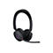 Schwarzes Yealink Headset mit gepolstertem Bügel und Mikrofonarm vor weißem Hintergrund.
