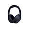 Schwarze kabellose Over-Ear-Kopfhörer mit grünem LED-Licht am Gehäuse vor weißem Hintergrund.