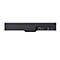 Rückseite einer schwarzen Soundbar mit verschiedenen Anschlüssen, wie HDMI, USB-C und Ethernet. Auf weißem Hintergrund.