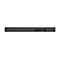 Dunkelgraue Soundbar vor weißem Hintergrund. Rückseite mit Anschlüssen für HDMI, USB, etc.