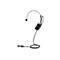 Schwarzes Headset mit Mikrofon vor weiÃŸem Hintergrund. Der MikrofonbÃ¼gel ist silber, die OhrhÃ¶rer und das Kabel sind schwarz.