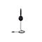 Schwarzes Headset mit USB-Anschluss. Die Ohrmuschel hat ein rotes Logo.