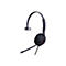 Dunkelgraues Headset mit Mikrofon, Logo Yealink, roter Knopf.