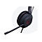 Dunkelblaues Headset mit Mikrofon, rotem Anruf-Symbol. Marke: Yealink.