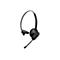 Ein schwarzes Headset mit Mikrofon, das von Yealink hergestellt wurde, vor weißem Hintergrund.