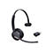 Drahtloses Headset mit Mikrofon und USB-Dongle, dunkelgrau. Das Headset ist fÃ¼r den Einsatz am Ohr konzipiert.