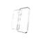 Zwei transparente Handyhüllen, leicht abgewinkelt vor weißem Hintergrund. Klarer Kunststoff, Details erkennbar.