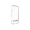 Coque de téléphone transparente avec support intégré, sur fond blanc. Plastique transparent, technologie MagSafe reconnaissable.