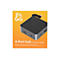 Schwarzer 4-Port-Hub mit Wireless Charging. Aufschrift: 4-Port-Hub mit Wireless Charging, HDMI, USB-A und Ladeports.
