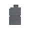 Étui clavier de tablette gris avec clavier et pavé tactile intégrés. Le logo ZAGG se trouve en haut à droite.