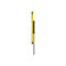 Gelber Stift mit dunkler Spitze und Halterung. Am Stift steht 'ZA GO'.