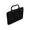 Eine schwarze Laptoptasche mit Griff und Reißverschluss. Auf der Tasche sind die Logos von ZAGG zu sehen.